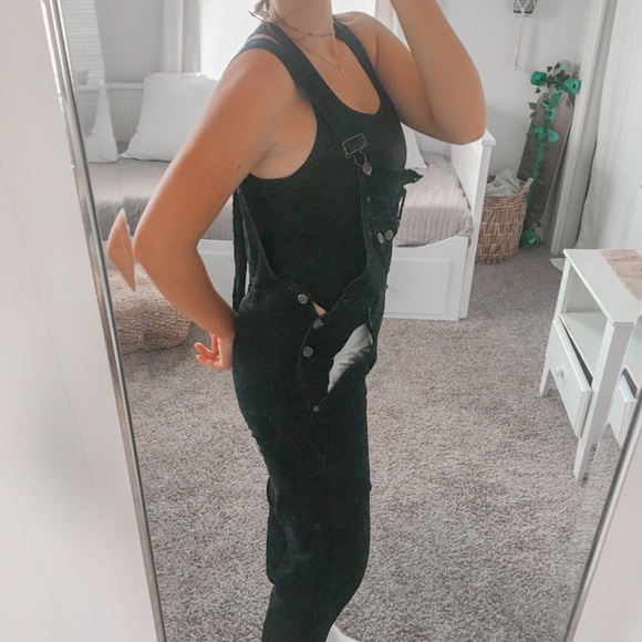 SOLD Vintage black corduroy pant overalls - Picture 3 of 7